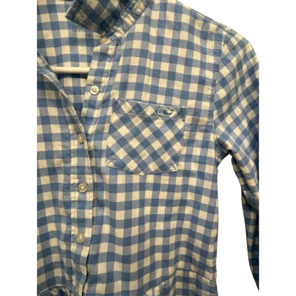 Vineyard Vines Girls’ Gingham Shirt Dress | Size 10 | 100% Cotton | Flannel Soft - Picture 4 of 5